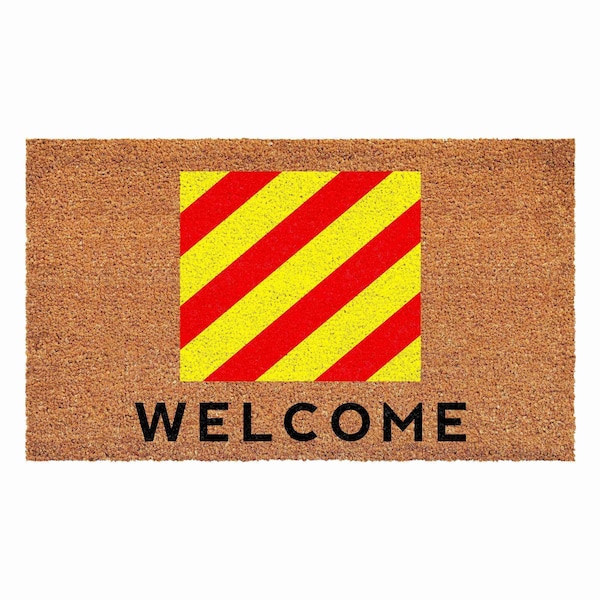 Calloway Mills Personalized Door Mat, Red, Yellow, Black, Natural, 17 in W x 29 in L - 108121729Y