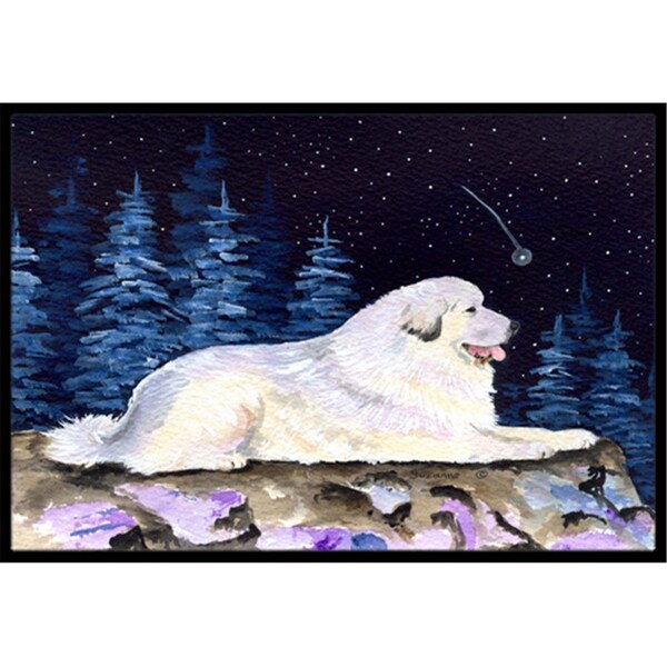 Carolines Treasures 18 x 27 in. Starry Night Great Pyrenees Indoor Outdoor Doormat - CA79046