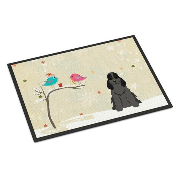 Carolines Treasures Carolines Treasures BB2564JMAT Christmas Presents Between Friends Cocker Spaniel Black Indoor or Outdoor Mat; 24 x 0.25 x 36 in. - BB2564JMAT