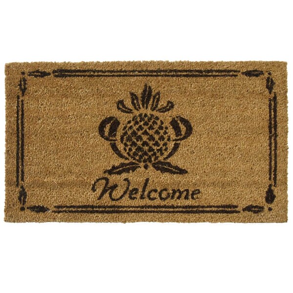 Rubber-Cal "Pineapple Welcome Mat" Pineapple Doormat, 18 x 30-Inch - 10-106-060