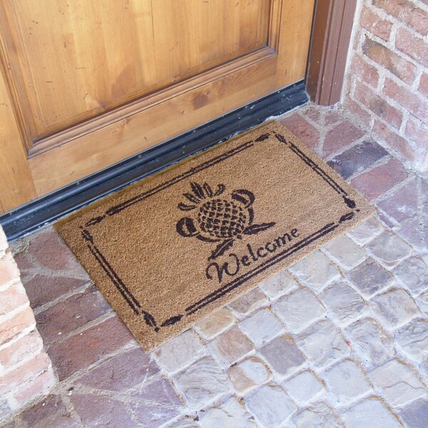 Rubber-Cal "Pineapple Welcome Mat" Pineapple Doormat, 18 x 30-Inch - 10-106-060