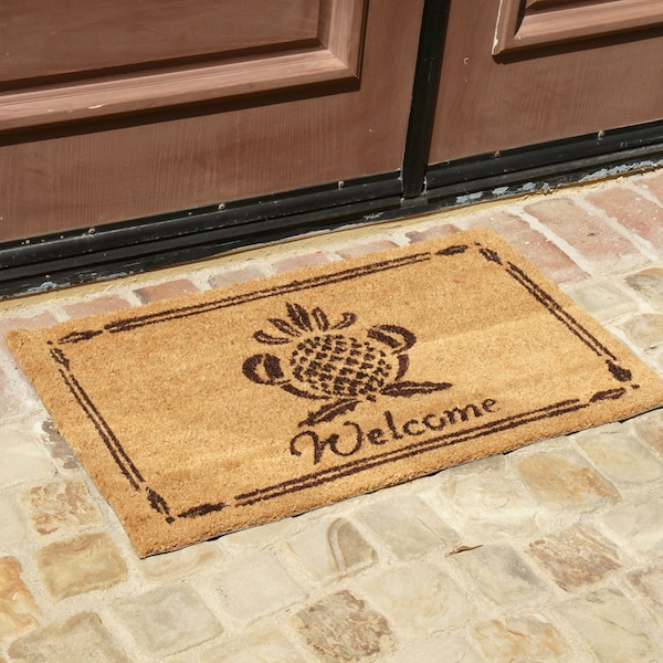 Rubber-Cal "Pineapple Welcome Mat" Pineapple Doormat, 18 x 30-Inch - 10-106-060