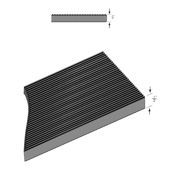 Rhino Mats Black Bucket Truck Mats, 1/2 in Thick, Corrugated, Rubber - BTM-1919-636