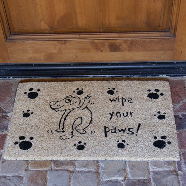 Rubber-Cal "Wipe Your Paws" Dog Doormat, 18 by 30-Inch - 10-106-027