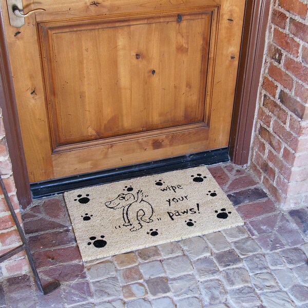 Rubber-Cal "Wipe Your Paws" Dog Doormat, 18 by 30-Inch - 10-106-027