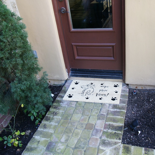 Rubber-Cal "Wipe Your Paws" Dog Doormat, 18 by 30-Inch - 10-106-027