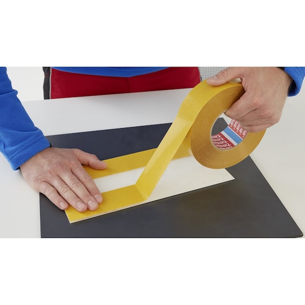 Tesa 4970 Double Sided PVC Film Tape, 8.9 Mil, White, 0.5in x 60yd - 4970-0.5-60