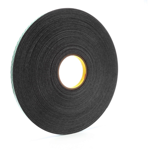 3M 3M 4052 Double Coated Foam Tape 0.5" x 72yd, Black - 4052