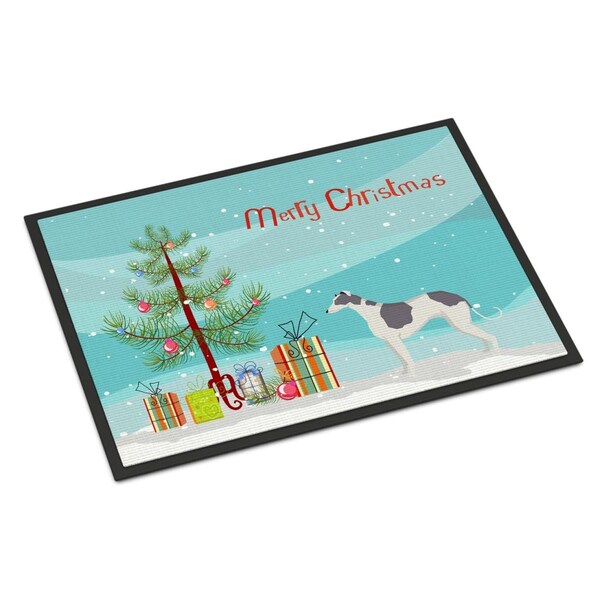 Carolines Treasures 18 x 27 in. Greyhound Christmas Tree Indoor or Outdoor Mat - CK3543MAT