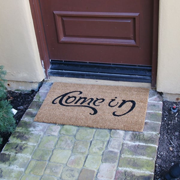 Rubber-Cal "Welcome Go Away Mats" - 2 Coir Outdoor Entryway Mats - 18" x 30" - 10-108-019
