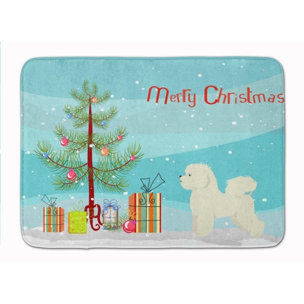 Carolines Treasures Bichon Frise Christmas Tree Machine Washable Memory Foam Mat - CK3521RUG