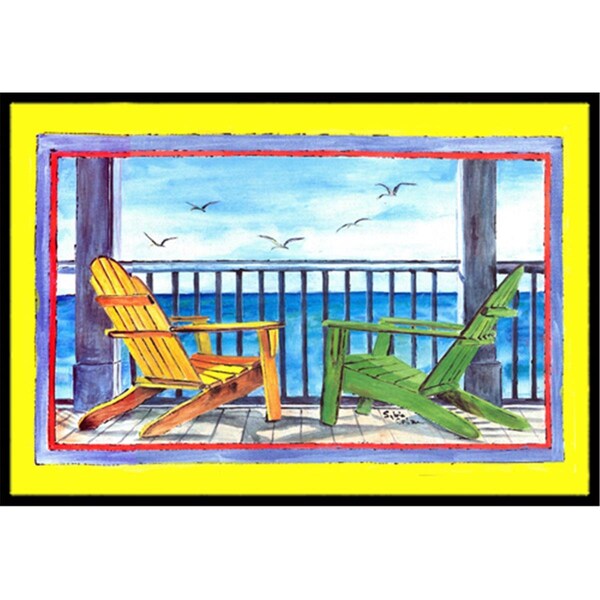 Jensendistributionservices 18 x 27 In. Adirondack Chairs Yellow Indoor or Outdoor Mat - MI2554154