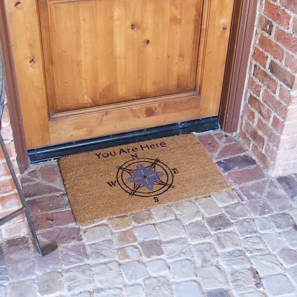 Rubber-Cal "Lost? You Are Here" Modern Welcome Mat, 18 x 30-Inch - 10-106-044