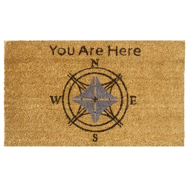 Rubber-Cal "Lost? You Are Here" Modern Welcome Mat, 18 x 30-Inch - 10-106-044