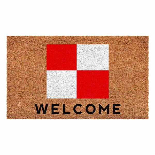 Calloway Mills Personalized Door Mat, Red, White, Black, Natural, 30 in W x 48 in L - 108123048U