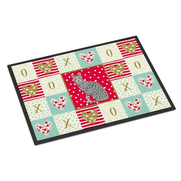 Carolines Treasures 24 x 36 in. Egyptian Mau Cat Love Indoor or Outdoor Mat - CK5760JMAT