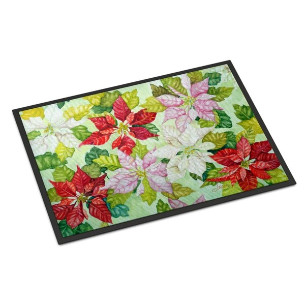 Jensendistributionservices 24 x 36 in. Poinsettias by Ferris Hotard Indoor or Outdoor Mat - MI2553794