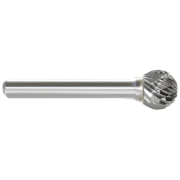Zoro Select Carbide Bur, Ball Shape, 3/16, 3/16 Shank - 310-002085