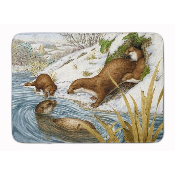 Carolines Treasures Playtime Otters Machine Washable Memory Foam Mat - ASA2186RUG