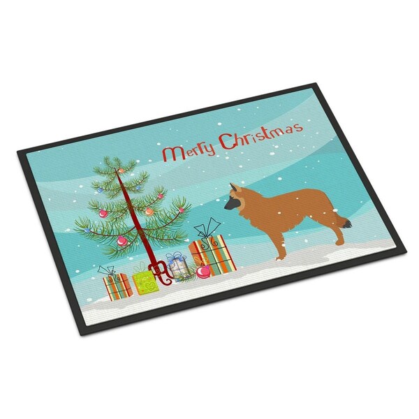 Carolines Treasures Belgian Shepherd Merry Christmas Tree Indoor or Outdoor Mat 18x27 - BB2979MAT