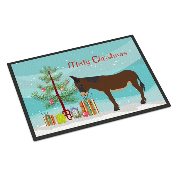 Carolines Treasures Zamorano-Leones Donkey Christmas Indoor or Outdoor Mat - 18 x 27 in. - BB9220MAT