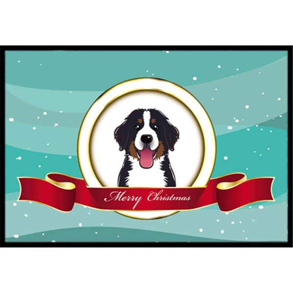 Carolines Treasures Bernese Mountain Dog Merry Christmas Indoor and Outdoor Mat- 18 x 27 in. - BB1547MAT