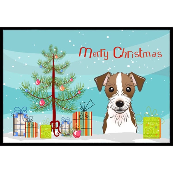 Carolines Treasures Christmas Tree and Jack Russell Terrier Indoor or Outdoor Mat- 18 x 27 - BB1574MAT
