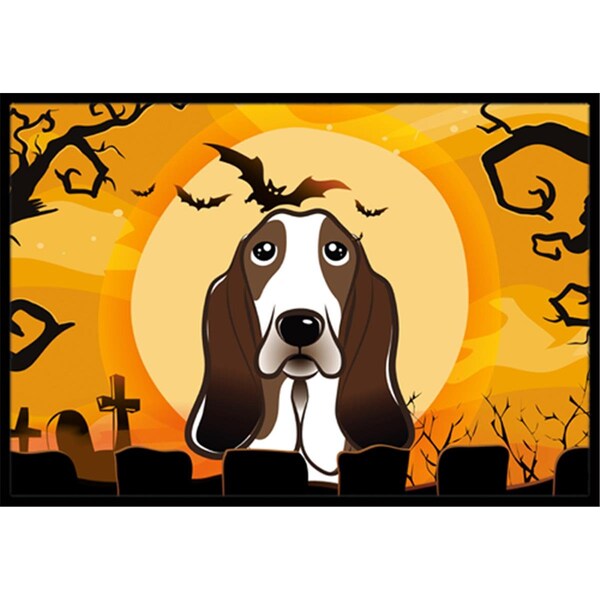 Carolines Treasures Halloween Basset Hound Indoor and Outdoor Mat- 24 x 36 in. - BB1801JMAT