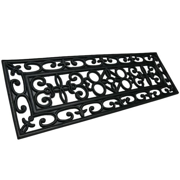 Rubber-Cal 6-Piece Regal Stair Treads Rubber Step Mats, 9.75 by 29.75-Inch, Black - 10-104-004-6PK