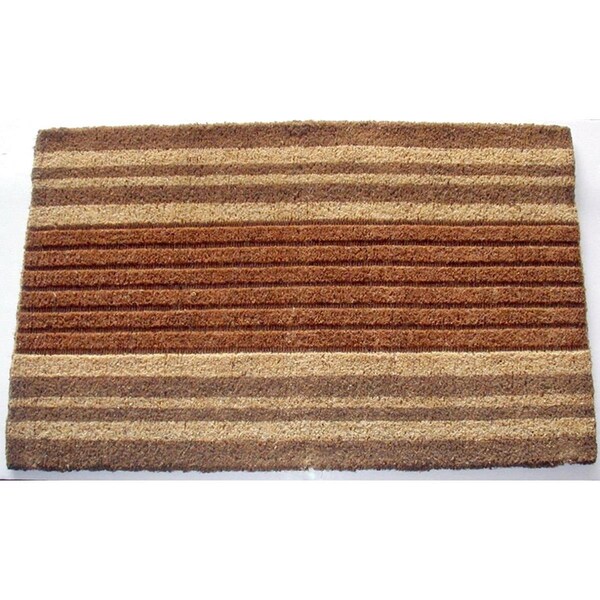 Dare2Decor 18 x 30 in. PVC Vinyl Back Striped Creel Ribbed Natural & Bleach Mat - DA1787620