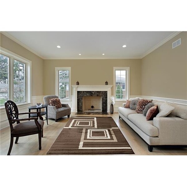 Homedora Homedora HD-JC1925-BDV-BLV 5 x 7 ft. Discount World Modern Jersey Collection Stylish Stain Resistant Floor Rug - Brown - HD-JC1925-BDV-BLV