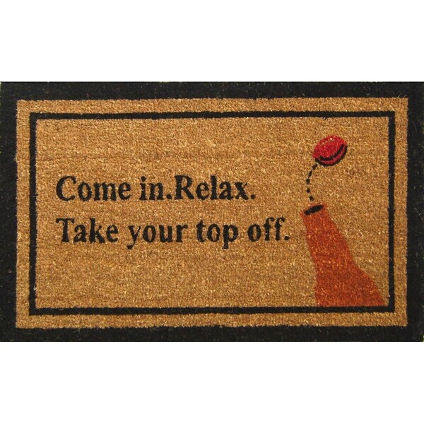 Geo Crafts 18 x 30 in. Come in Relax Take Your Top Off PVC Backed Coco Mat - GE132138