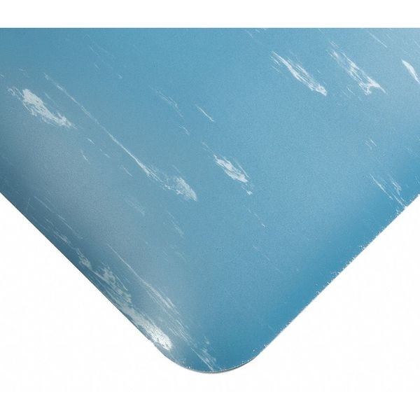 Wearwell Antifatigue Mat, 3 ft. L x 2 ft. W, 7/8" Thickness, Marble, Blue - 496