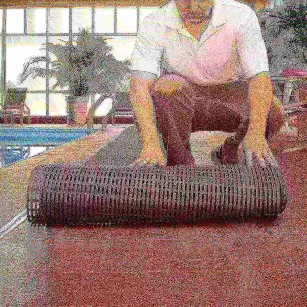 Durable Corp Anti-Slip Barefoot, Self Draining Matting 3'x33' Ocean Blue - H2K3X33BLU