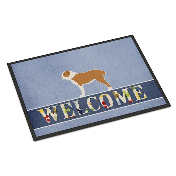 Carolines Treasures 18 x 27 in. Central Asian Shepherd Dog Welcome Indoor or Outdoor Mat - BB5532MAT