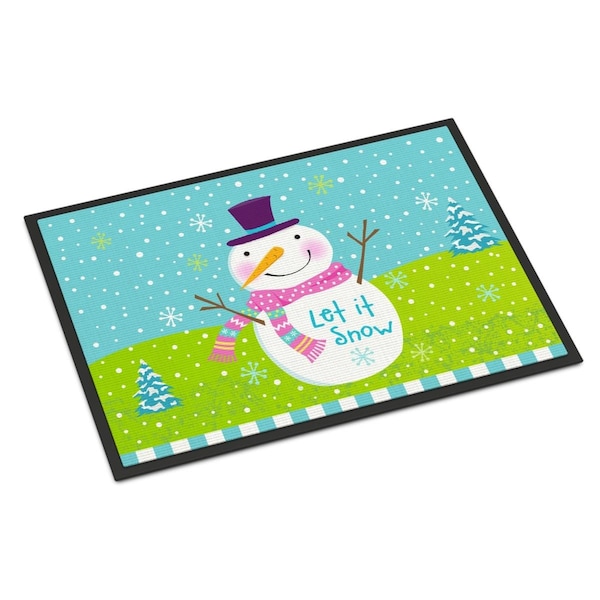Carolines Treasures 24 x 36 in. Christmas Snowman Let it Snow Indoor or Outdoor Mat - VHA3017JMAT