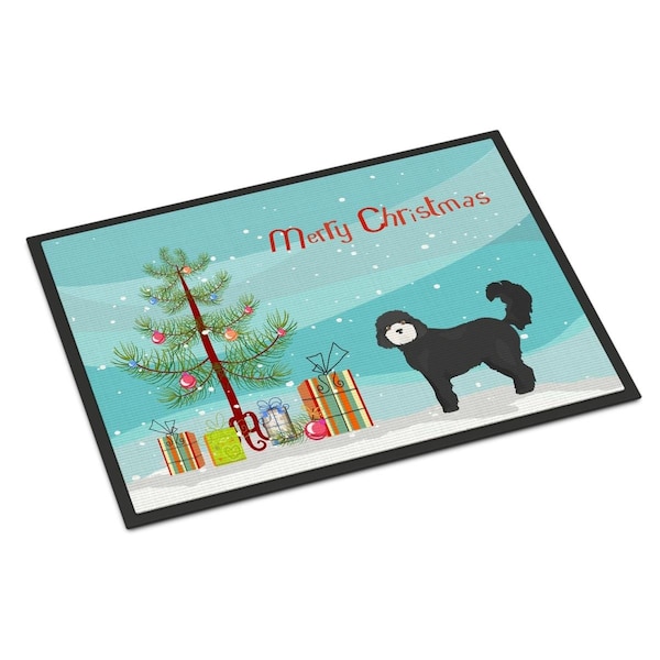 Carolines Treasures 24 x 36 in. Black Cockapoo Christmas Tree Indoor or Outdoor Mat - CK3823JMAT