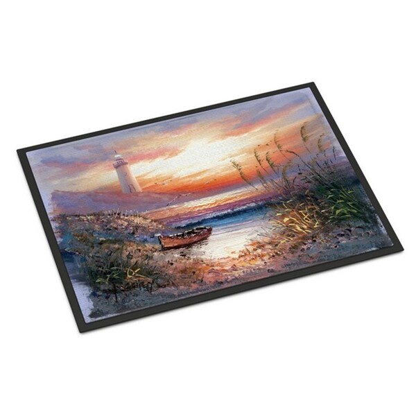 Carolines Treasures Lighthouse Scene with Boat Indoor or Outdoor Mat, 24 x 36 in. - APH4130JMAT