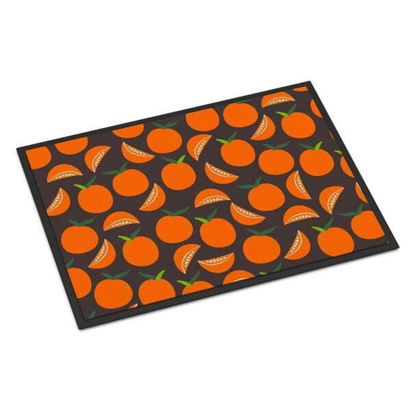 Carolines Treasures Orange on Grey Indoor or Outdoor Mat, 18 x 27 in. - BB5142MAT