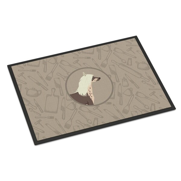 Carolines Treasures 24 x 36 in. Chinese Crested in the Kitchen Indoor or Outdoor Mat - CK2178JMAT
