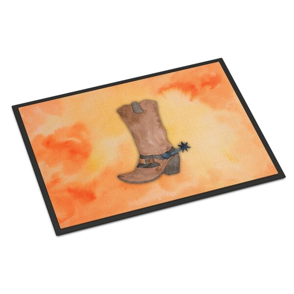Carolines Treasures 24 x 36 in. Cowboy Boot Watercolor Indoor or Outdoor Mat - BB7371JMAT