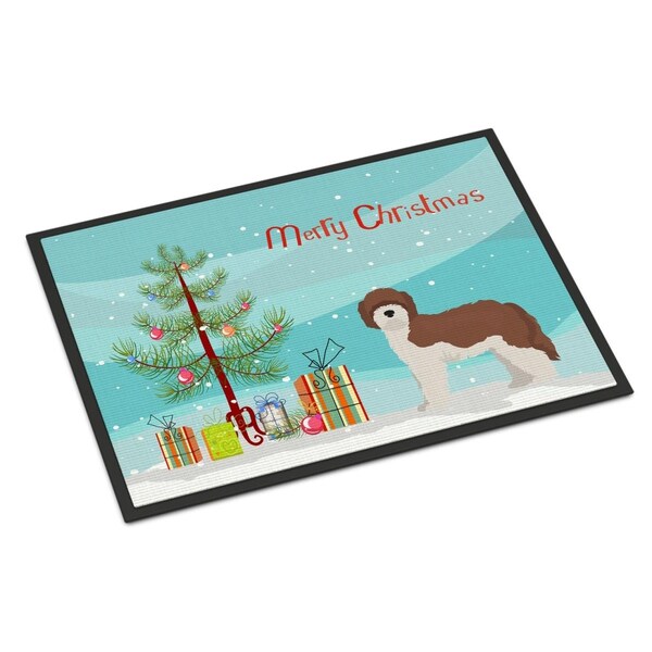 Carolines Treasures 18 x 27 in. Sheepadoodle Christmas Tree Indoor or Outdoor Mat - CK3867MAT