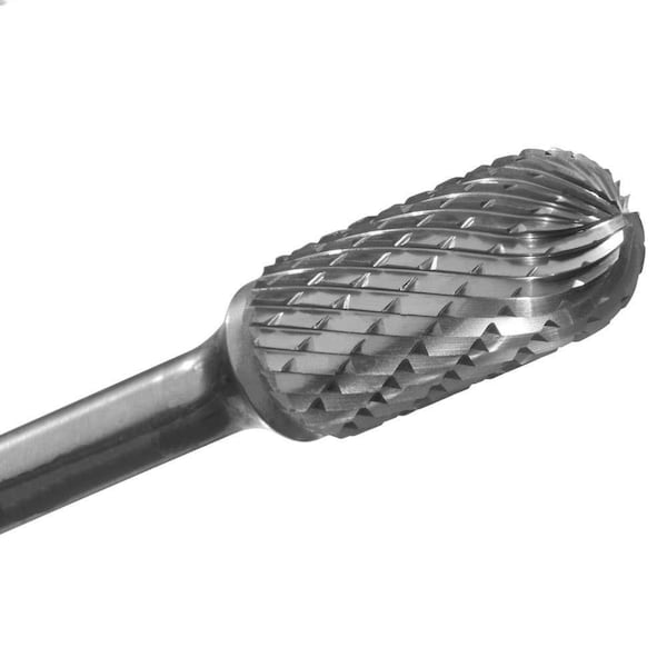 Champion Cutting Tool Cylinder Radius End Carbide Bur for Contouring, 6in L. Shank, 3/8in Cut Dia, 5/8in LOC, TiN Coated - CHA SE3-L6