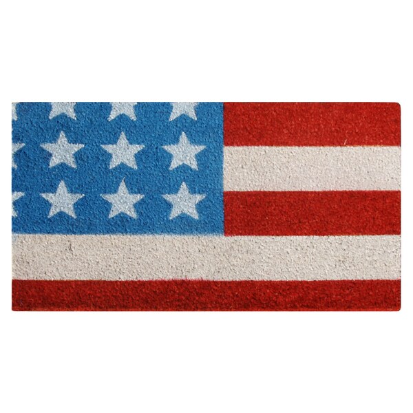 Rubber-Cal "Stars and Stripes" - Patriotic Coir Doormats - 18" x 30" - 10-102-028
