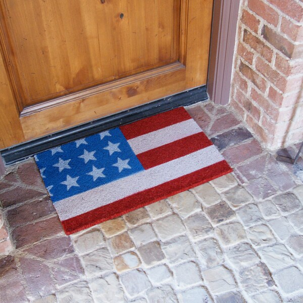 Rubber-Cal "Stars and Stripes" - Patriotic Coir Doormats - 18" x 30" - 10-102-028