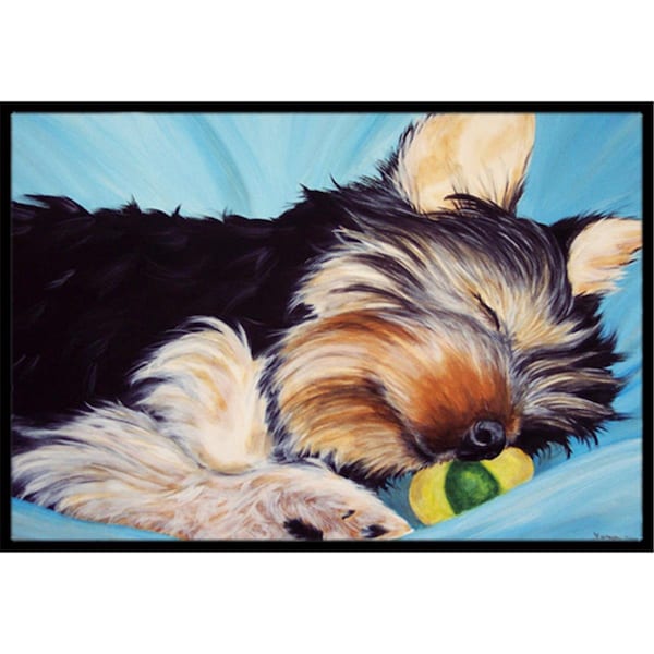 Jensendistributionservices Naptime Yorkie Yorkshire Terrier Indoor or Outdoor Mat, 24 x 36 - MI1526161
