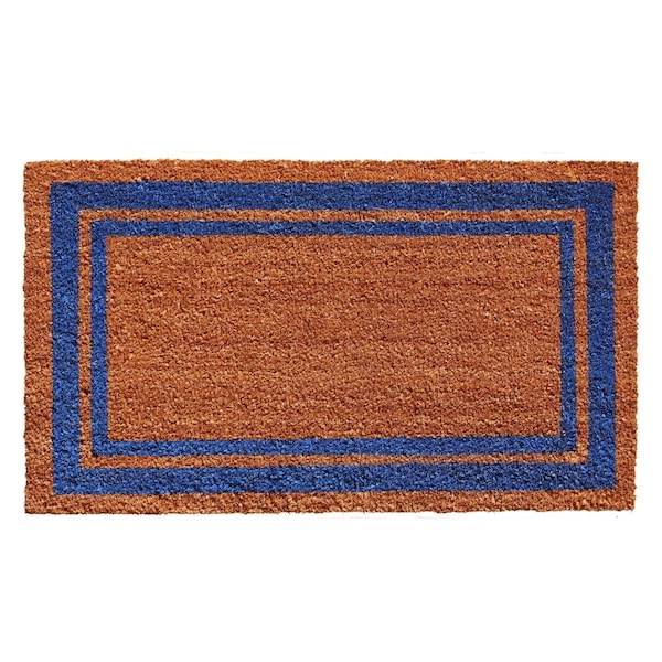 Configuracion 18 x 30 in. Blue Border Rectangular Doormat Natural - CO2831580