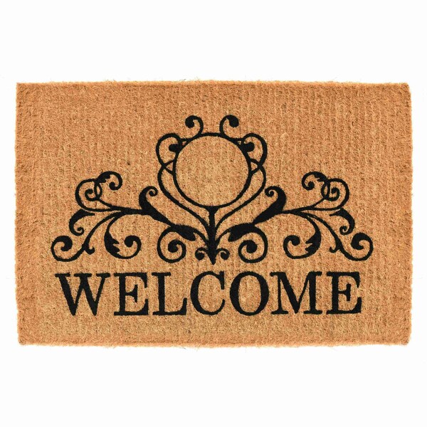 Calloway Mills Monogram Door Mat, Black, Natural, 18 in W x 30 in L - 102561830N