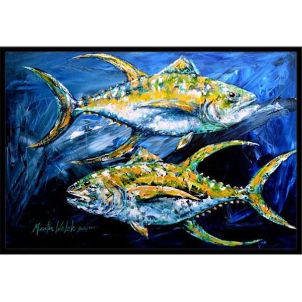 Carolines Treasures Carolines Treasures MW1125JMAT 24 x 36 in. Fish - Tuna Tuna Blue Indoor Or Outdoor Doormat - MW1125JMAT