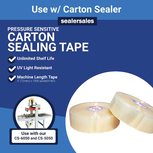 Sealer Sales Machine Length Carton Sealing Tape, 3'' x 900 years, 6PK - BP1872CCT